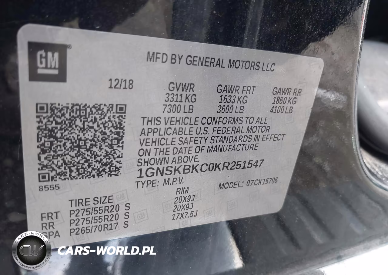 2019 Chevrolet Tahoe Lt VIN:1GNSKBKC0KR251547 - 9