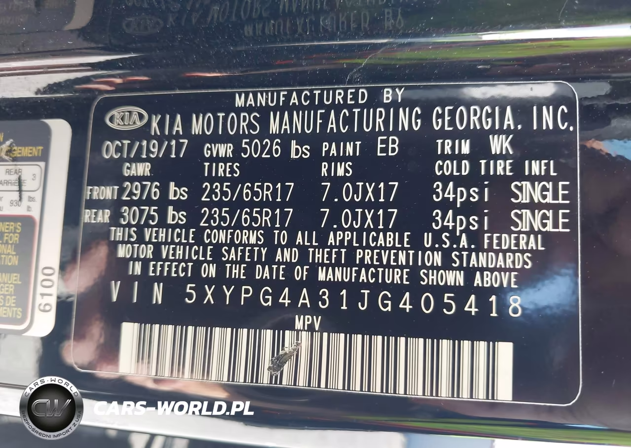 2018 Kia Sorento 2.4L Lx VIN:5XYPG4A31JG405418 - 9