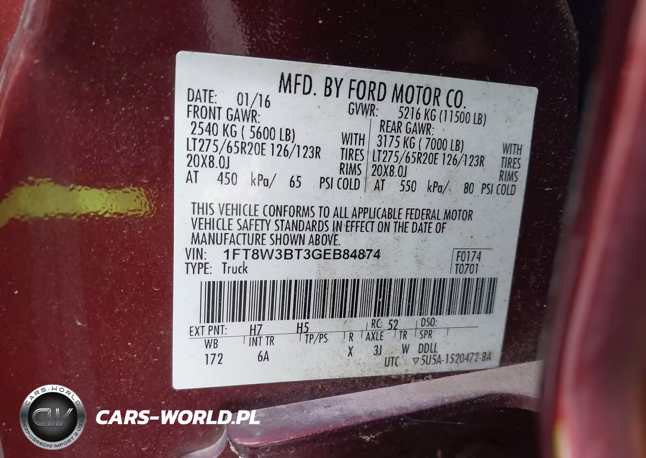 2016 Ford F-350 Lariat VIN:1FT8W3BT3GEB84874 - 8