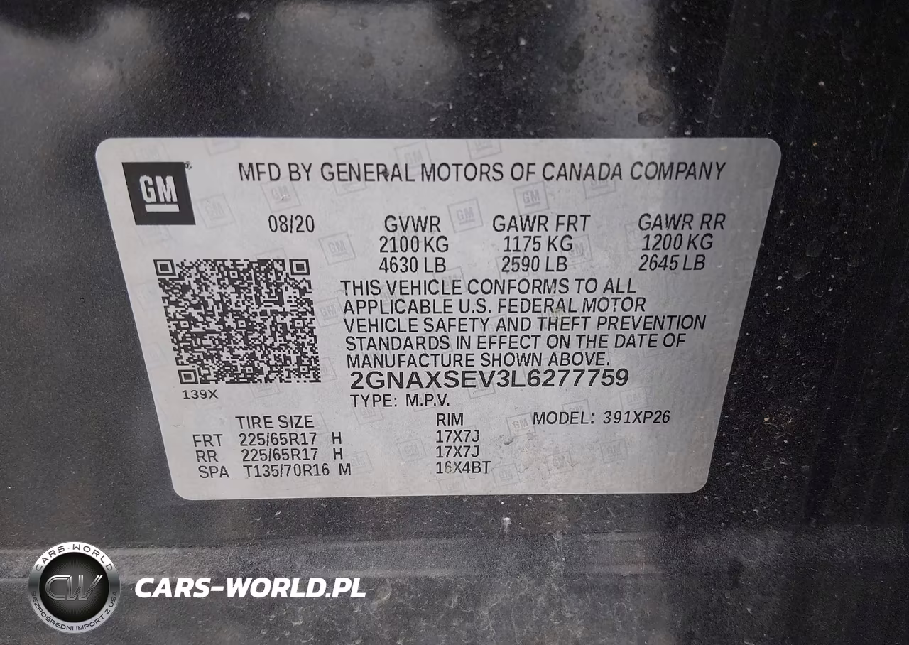 2020 Chevrolet Equinox Awd Ls VIN:2GNAXSEV3L6277759 - 9