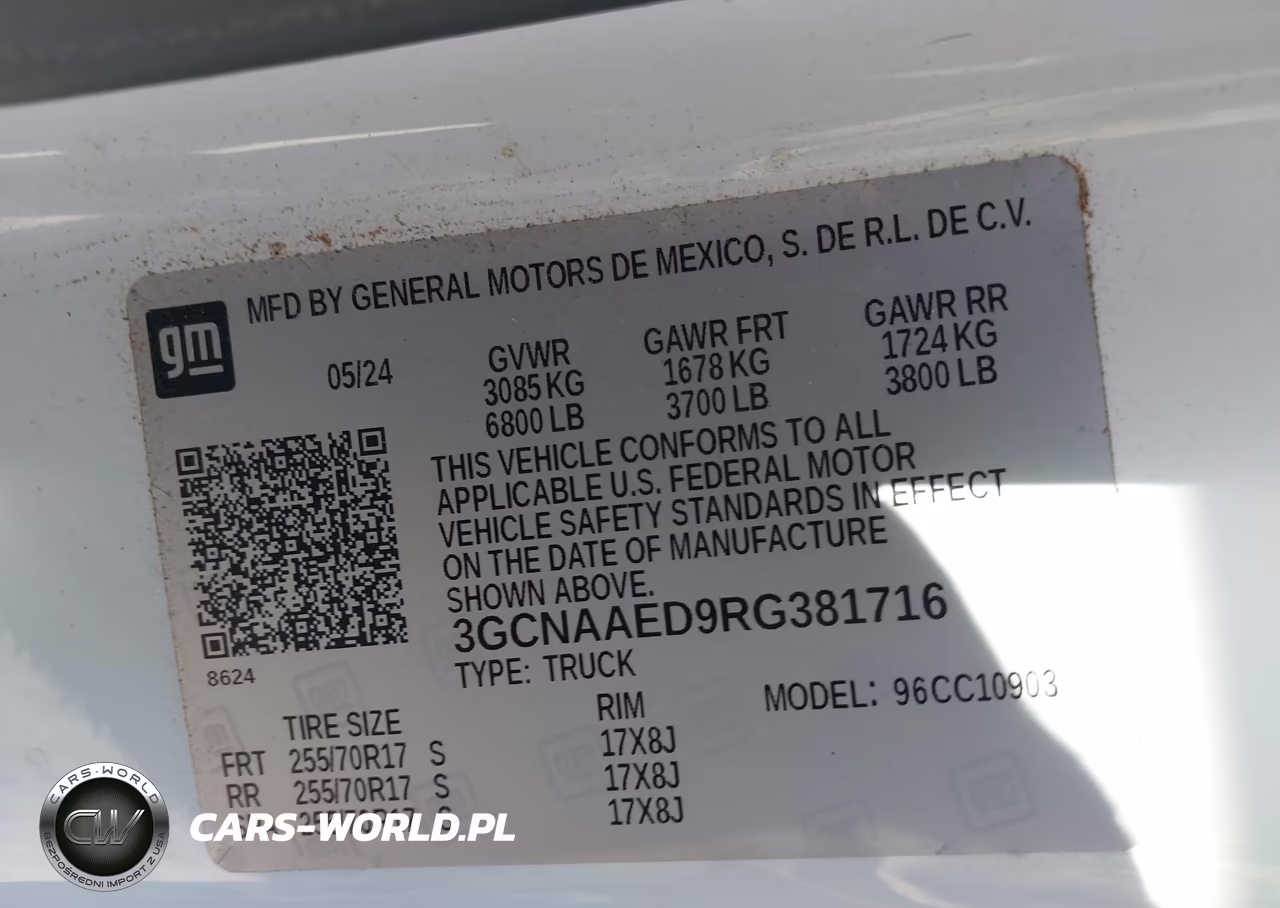 2024 Chevrolet Silverado 1500 2Wd Long Bed Wt VIN:3GCNAAED9RG381716 - 9