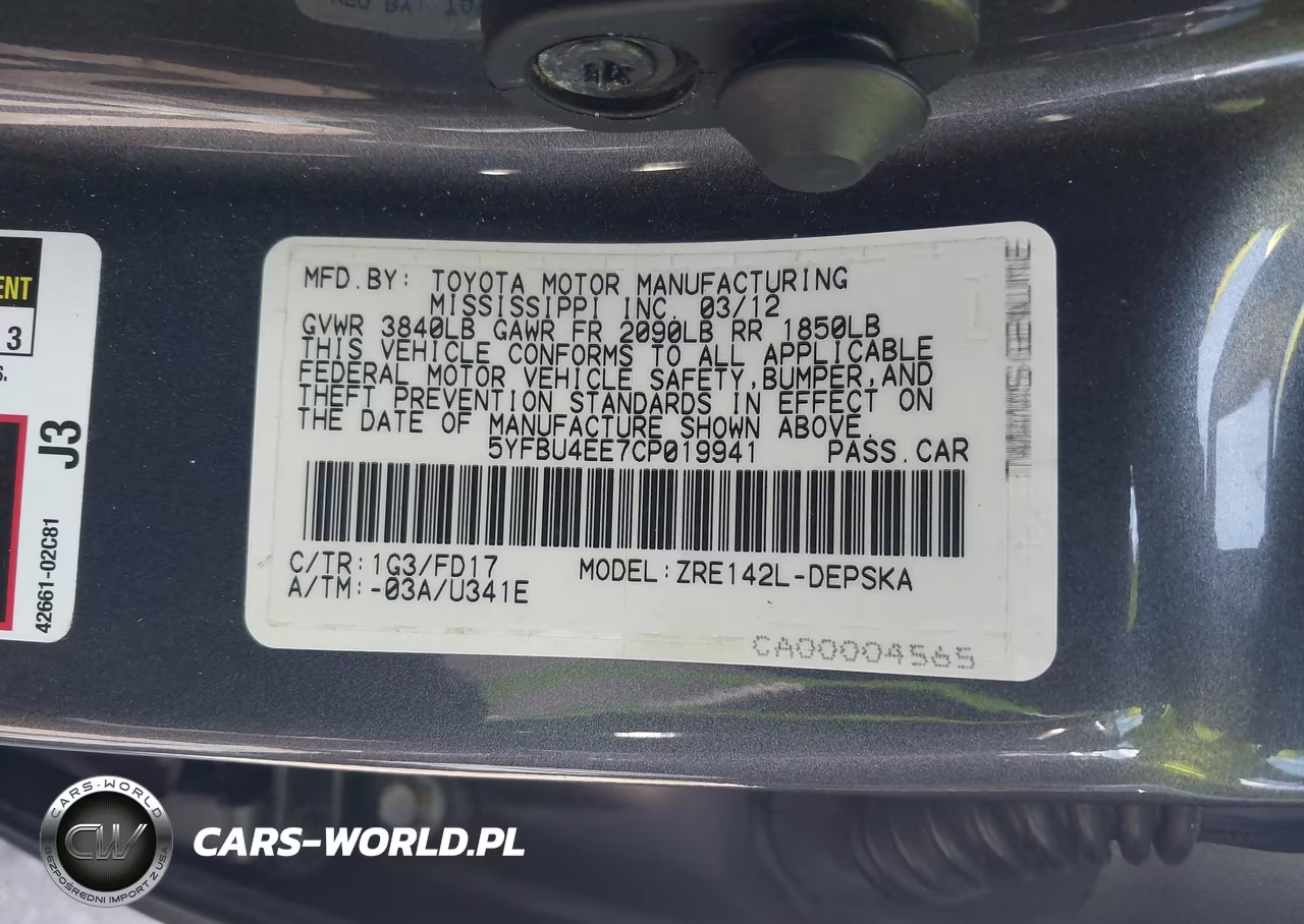2012 Toyota Corolla S VIN:5YFBU4EE7CP019941 - 9