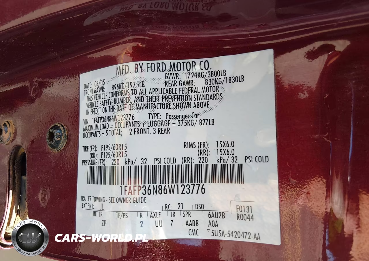 2006 Ford Focus Zxw VIN:1FAFP36N86W123776 - 9