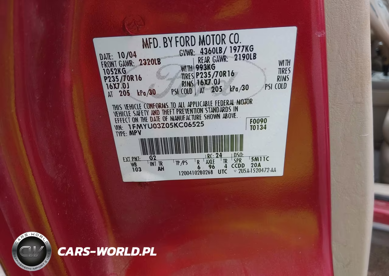 2005 Ford Escape Xlt VIN:1FMYU03Z05KC06525 - 9