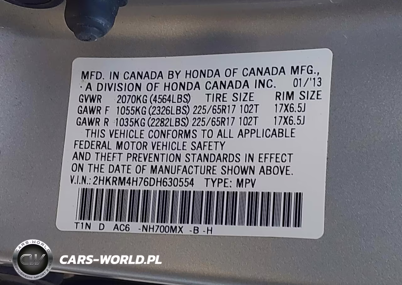 2013 Honda Cr-V Ex-L VIN:2HKRM4H76DH630554 - 9