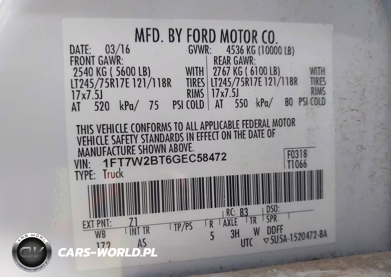 2016 Ford F-250 Xl VIN:1FT7W2BT6GEC58472 - 9