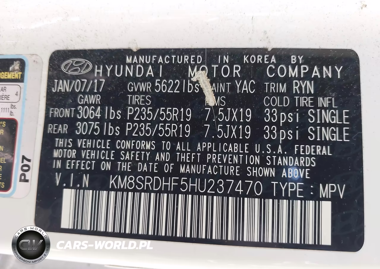2017 Hyundai Santa Fe Limited Ultimate VIN:KM8SRDHF5HU237470 - 9