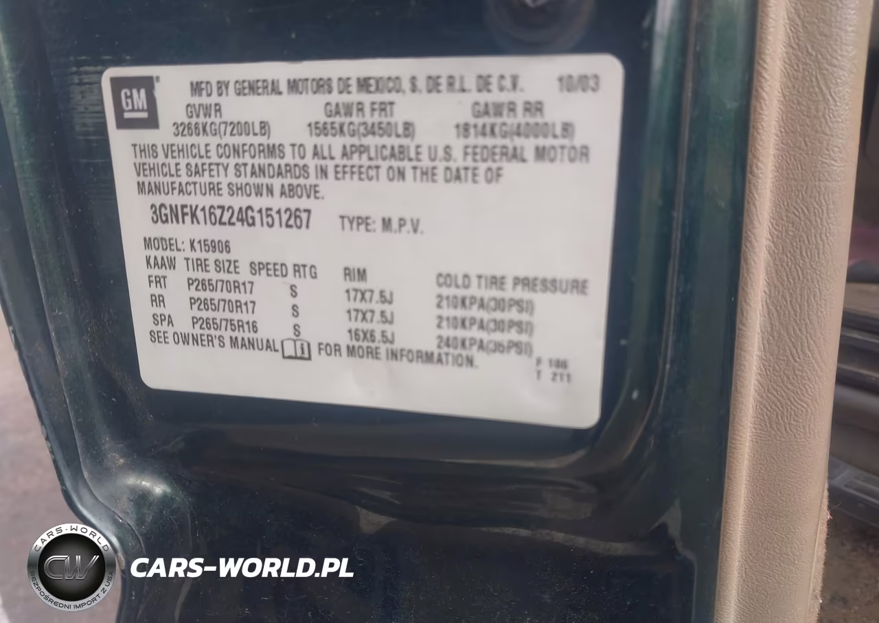 2004 Chevrolet Suburban 1500 Z71 VIN:3GNFK16Z24G151267 - 9