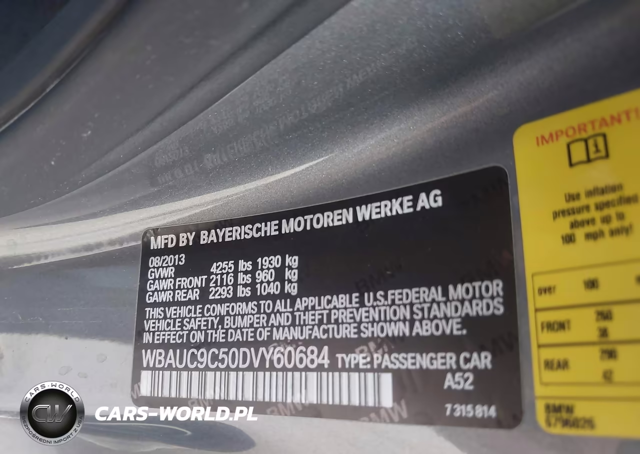 2013 BMW 135I VIN:WBAUC9C50DVY60684 - 9