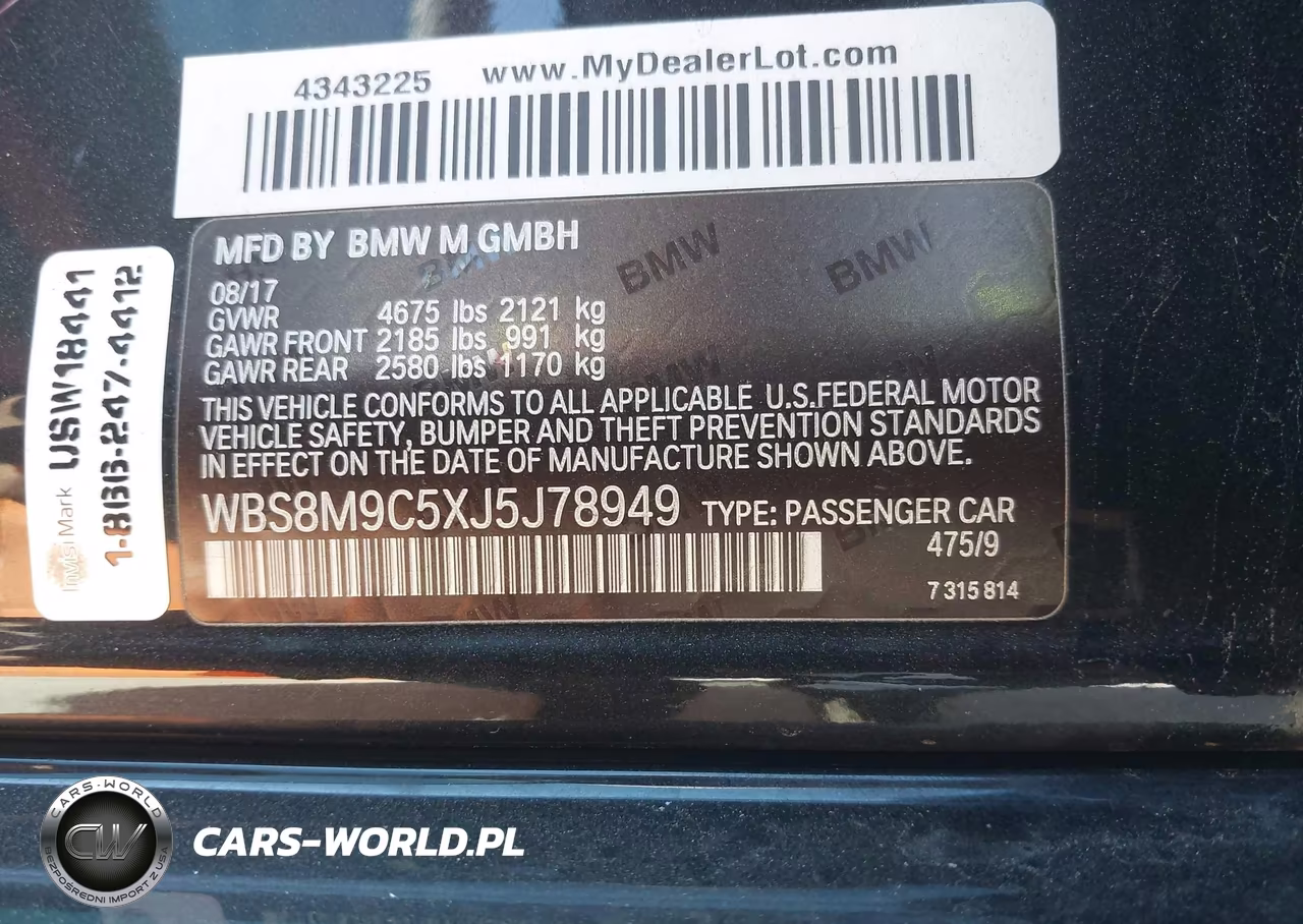2018 BMW M3 Cs VIN:WBS8M9C5XJ5J78949 - 9