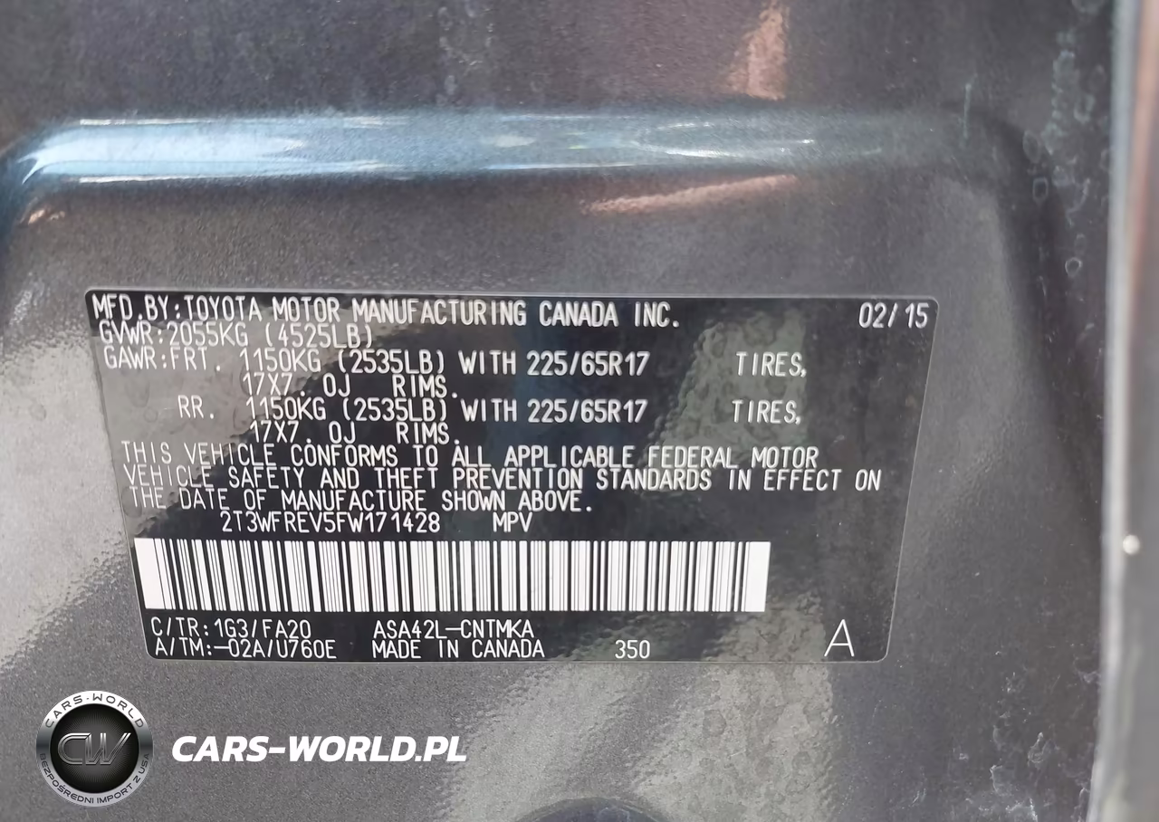 2015 Toyota Rav4 Xle VIN:2T3WFREV5FW171428 - 9