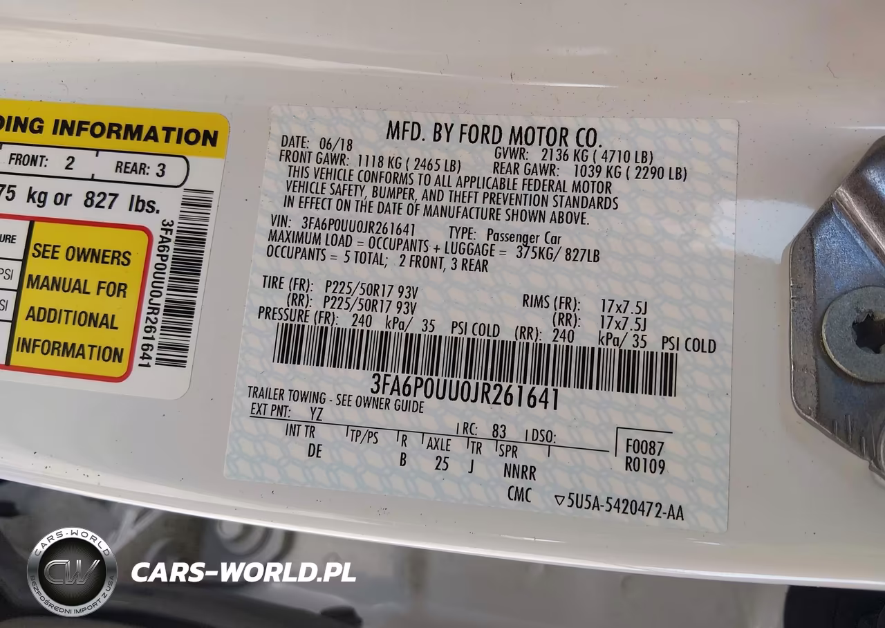2018 Ford Fusion Hybrid S VIN:3FA6P0UU0JR261641 - 9