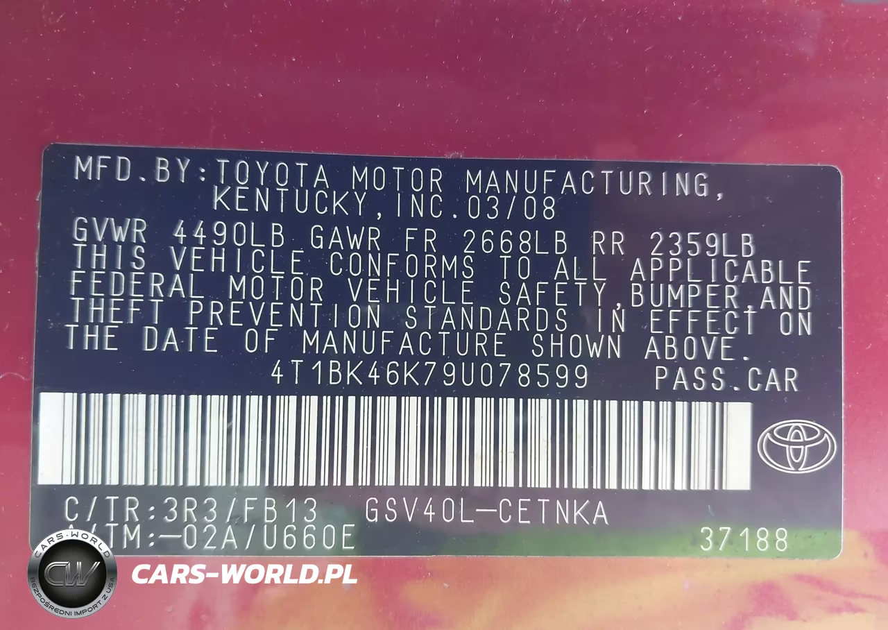 2009 Toyota Camry Le V6 VIN:4T1BK46K79U078599 - 9