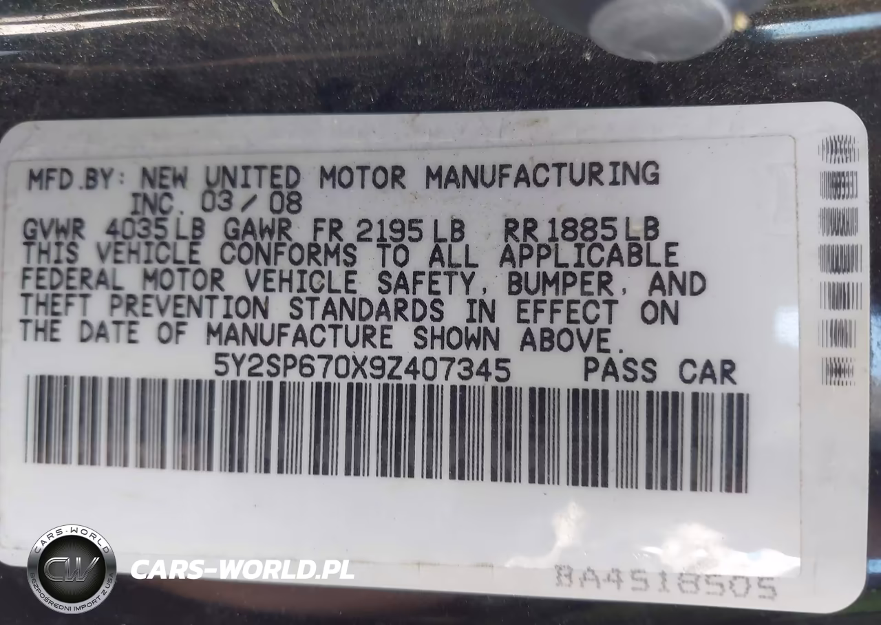 2009 Pontiac Vibe VIN:5Y2SP670X9Z407345 - 9