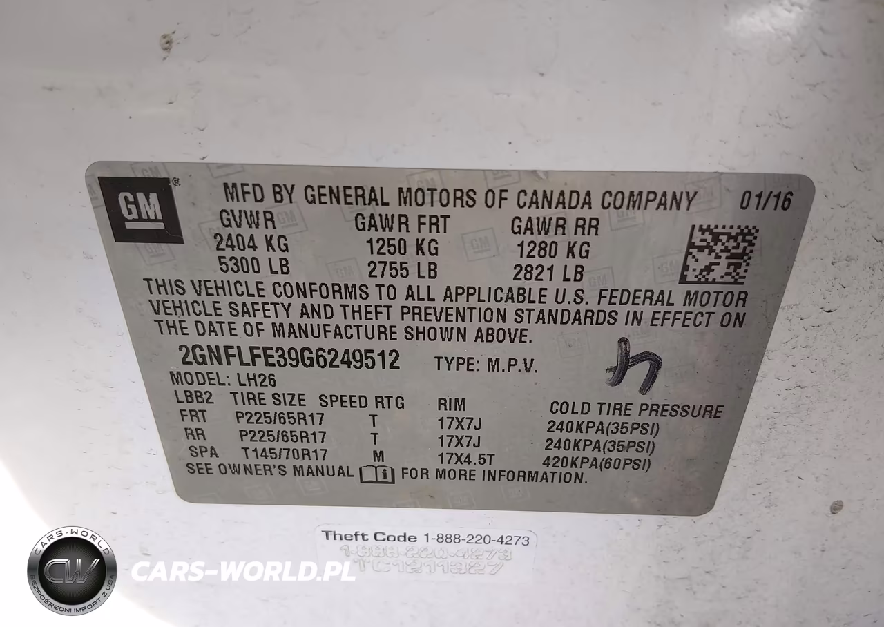 2016 Chevrolet Equinox Lt VIN:2GNFLFE39G6249512 - 9