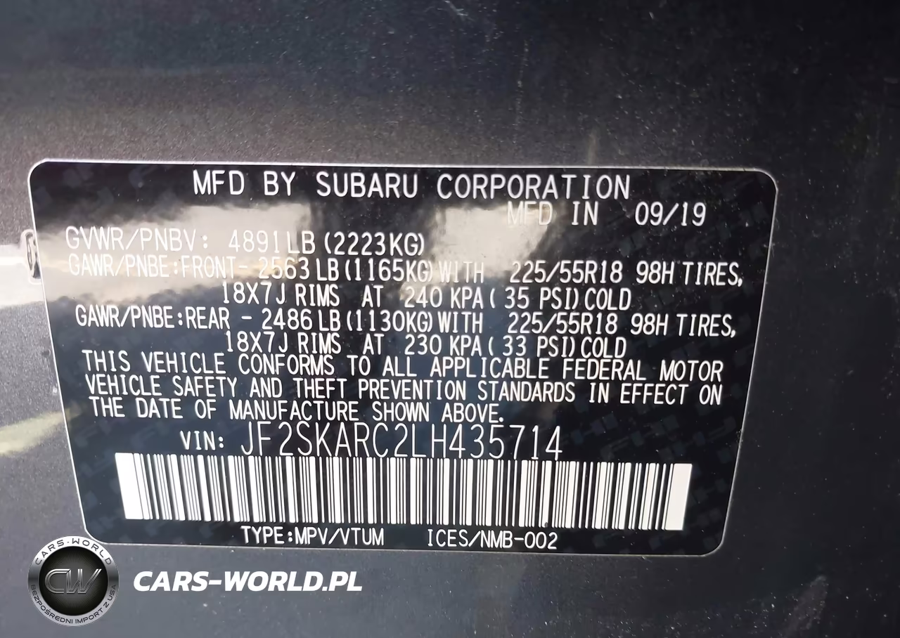 2020 Subaru Forester Sport VIN:JF2SKARC2LH435714 - 9