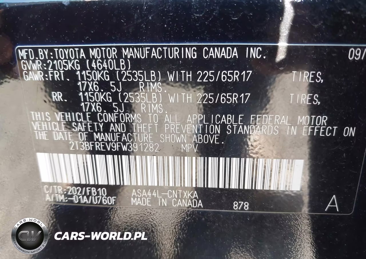 2015 Toyota Rav4 Le VIN:2T3BFREV9FW391282 - 9