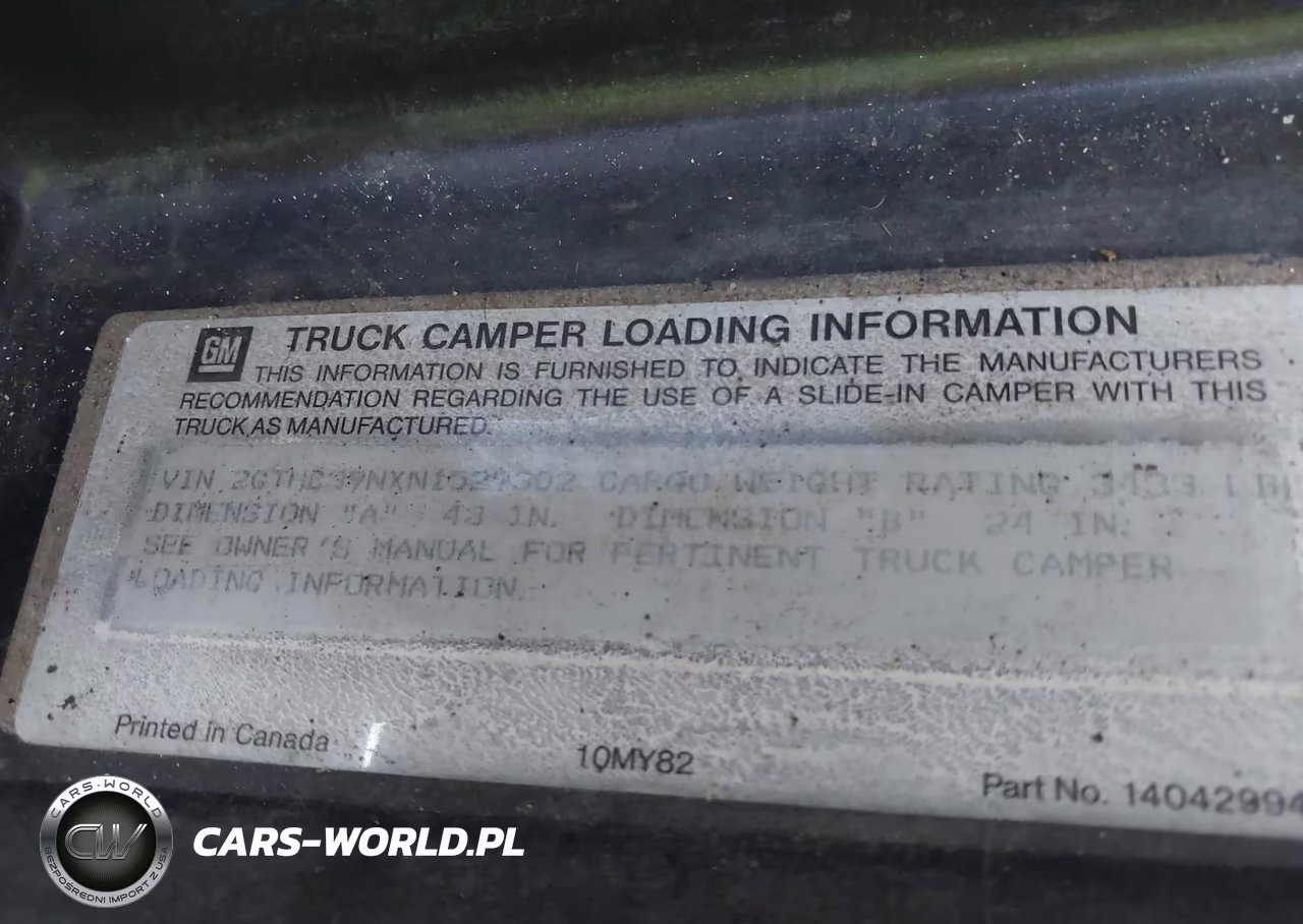 1992 GMC Sierra C3500 VIN:2GTHC39NXN1529302 - 9