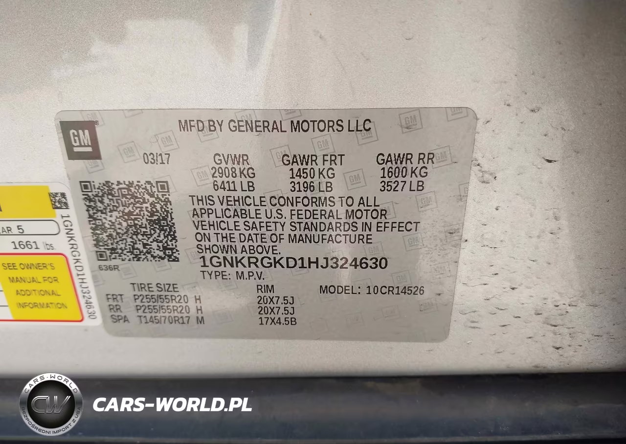 2017 Chevrolet Traverse 1Lt VIN:1GNKRGKD1HJ324630 - 9