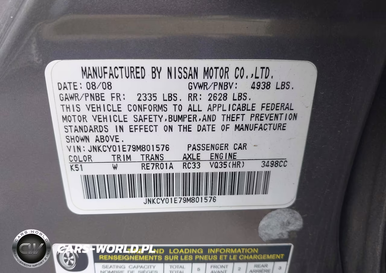 2009 Infiniti M35 VIN:JNKCY01E79M801576 - 9