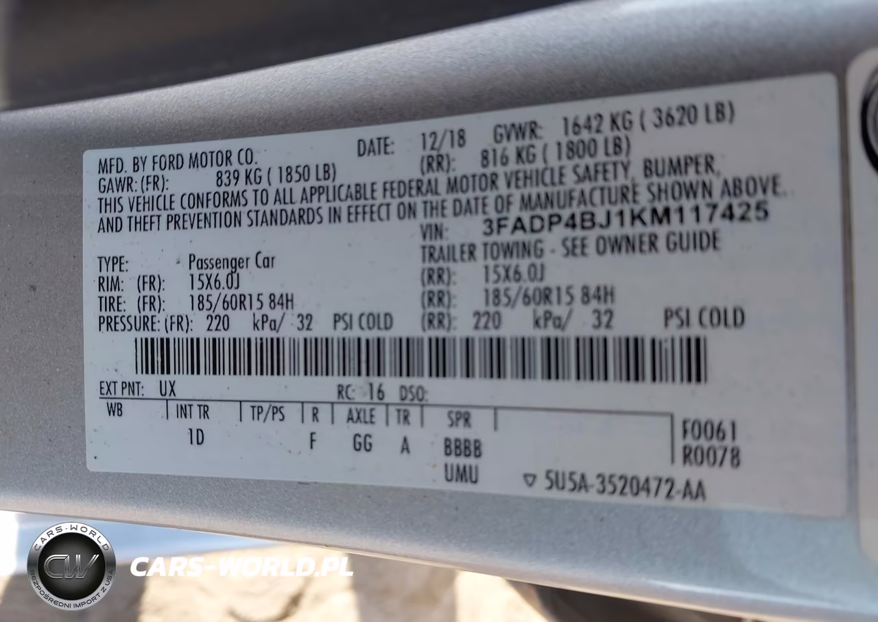 2019 Ford Fiesta Se VIN:3FADP4BJ1KM117425 - 9