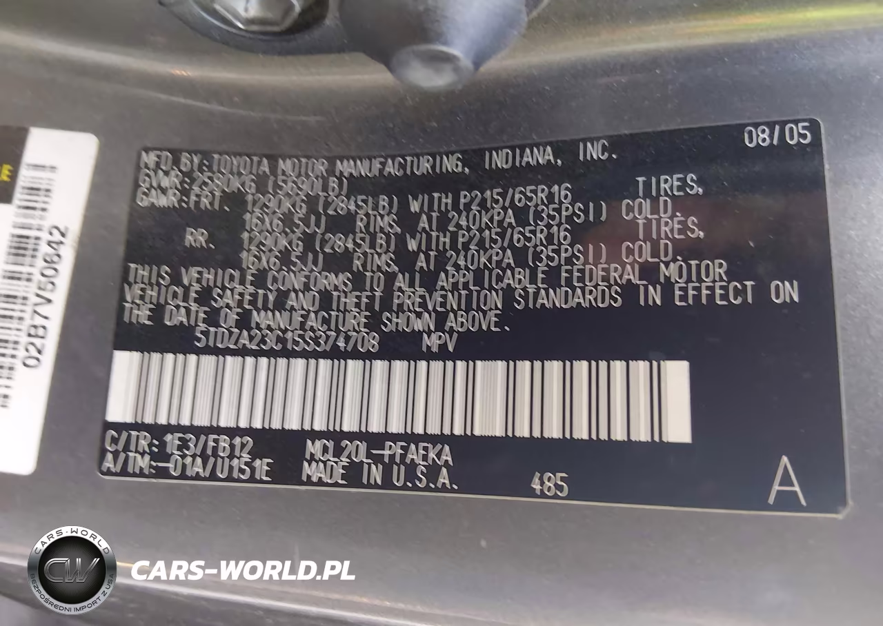2005 Toyota Sienna Le VIN:5TDZA23C15S374708 - 9