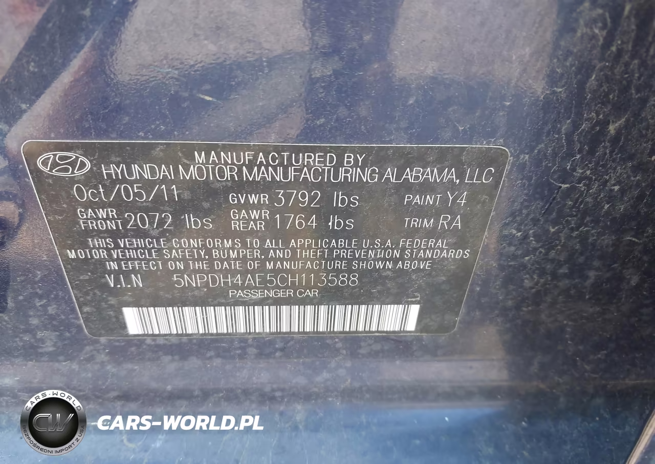 2012 Hyundai Elantra Gls VIN:5NPDH4AE5CH113588 - 9