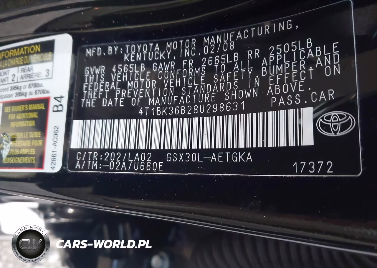 2008 Toyota Avalon Xls VIN:4T1BK36B28U298631 - 9