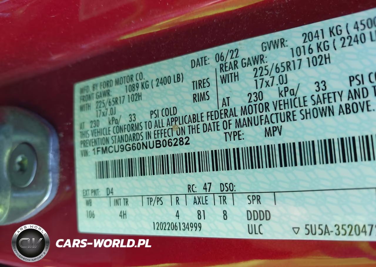 2022 Ford Escape Se VIN:1FMCU9G60NUB06282 - 9