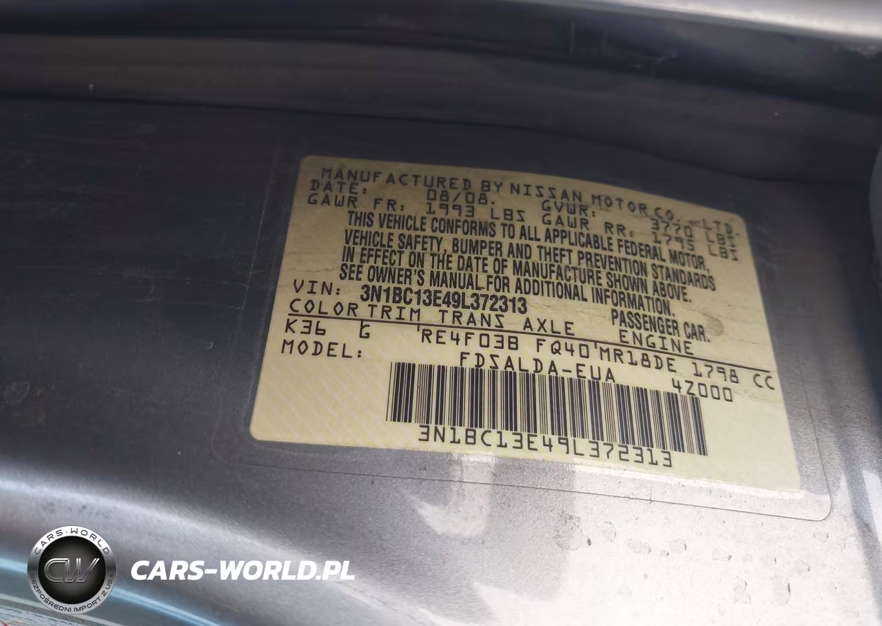 2009 Nissan Versa 1.8S VIN:3N1BC13E49L372313 - 9