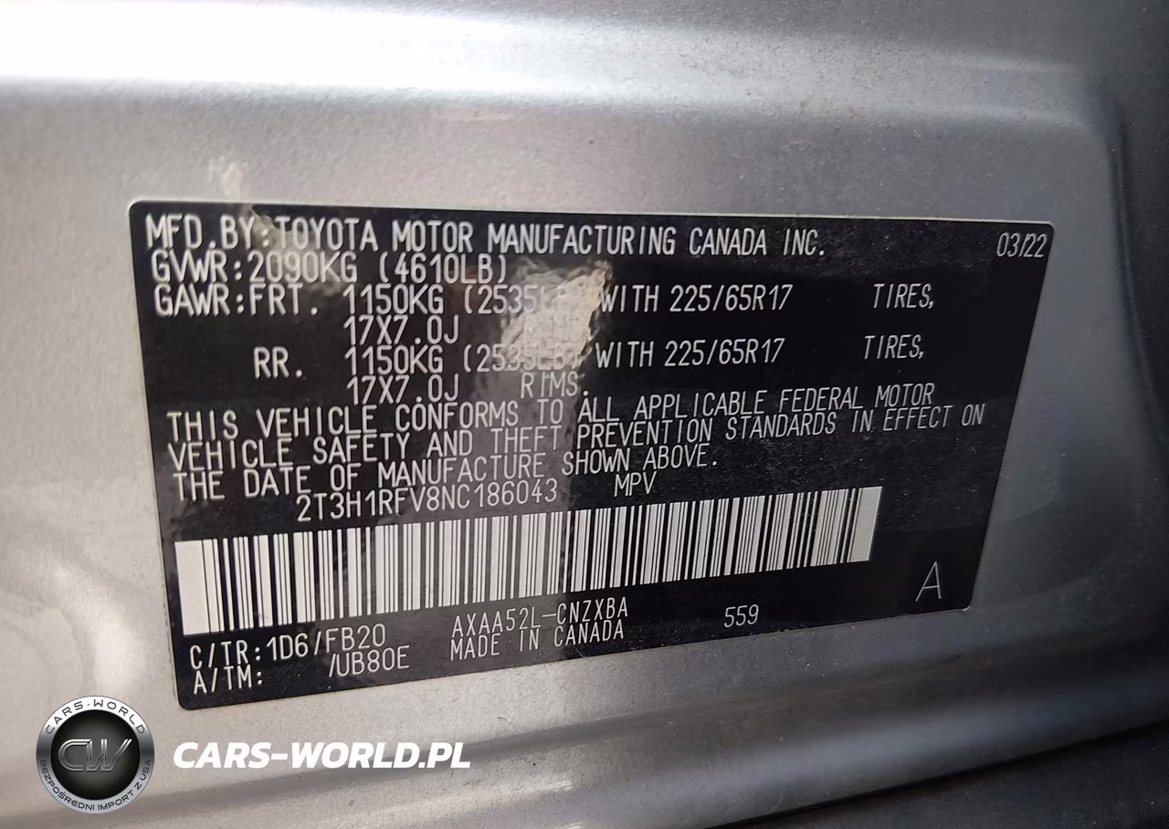 2022 Toyota Rav4 Le VIN:2T3H1RFV8NC186043 - 9