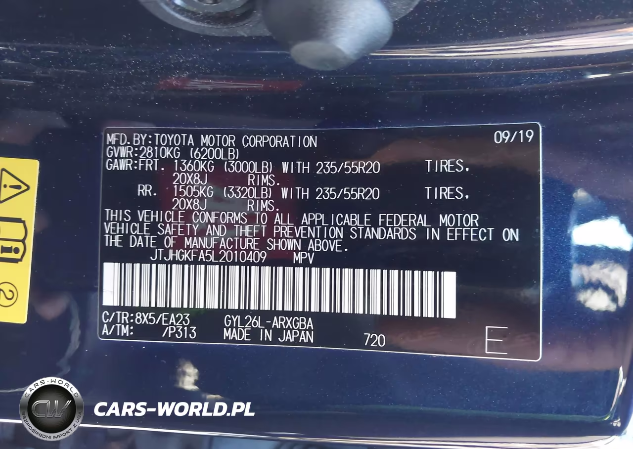 2020 Lexus Rx 450Hl VIN:JTJHGKFA5L2010409 - 9