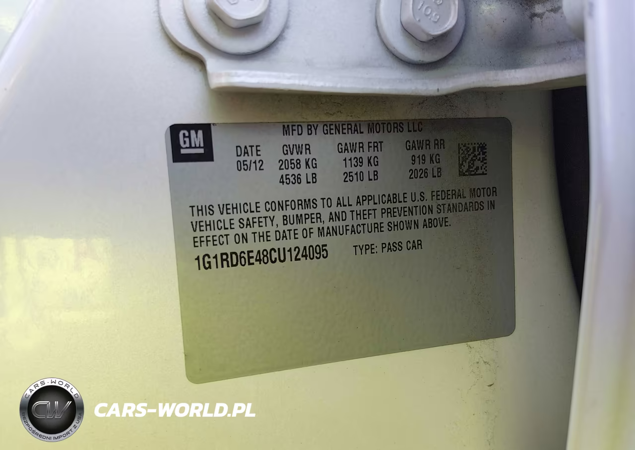 2012 Chevrolet Volt VIN:1G1RD6E48CU124095 - 9
