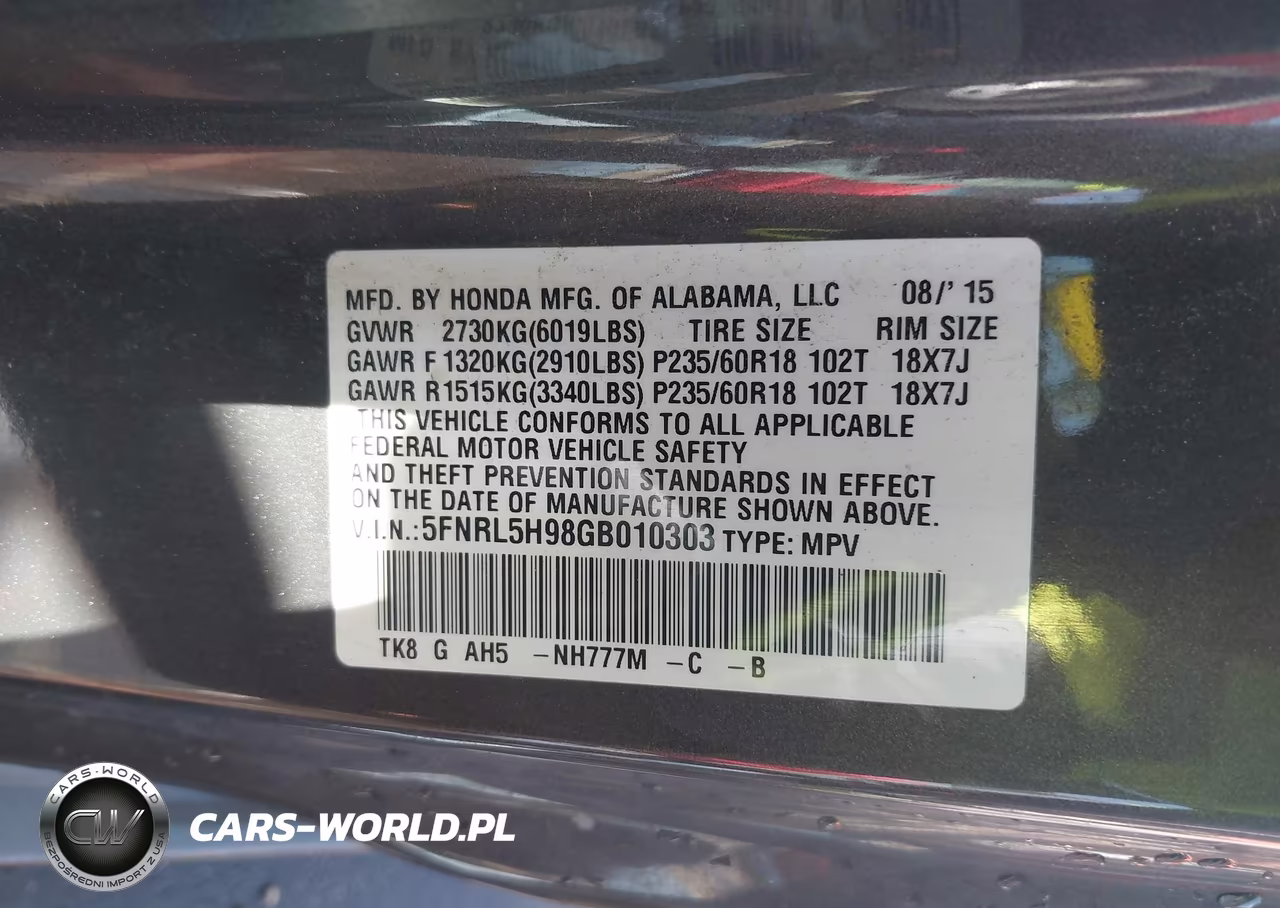 2016 Honda Odyssey Touring-Touring Elite VIN:5FNRL5H98GB010303 - 9