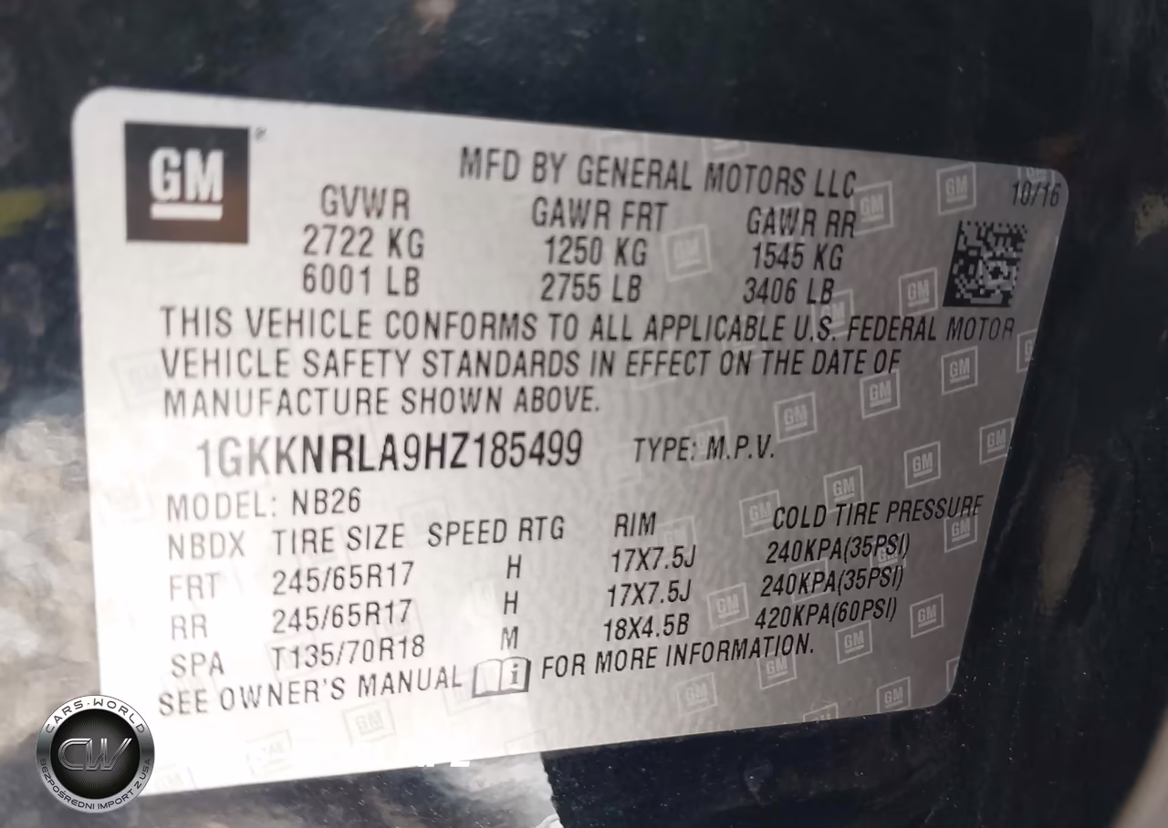 2017 GMC Acadia Sle-1 VIN:1GKKNRLA9HZ185499 - 9