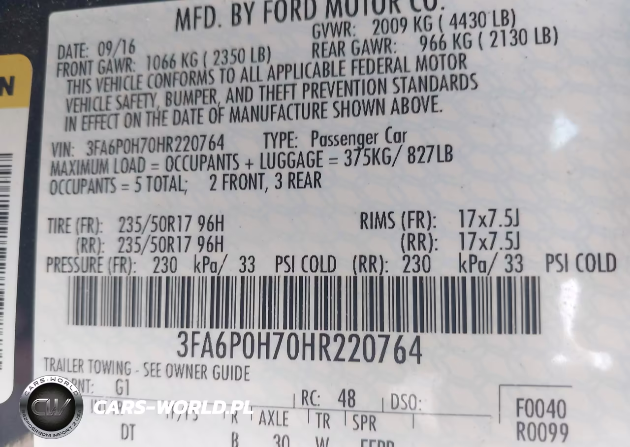 2017 Ford Fusion Se VIN:3FA6P0H70HR220764 - 9