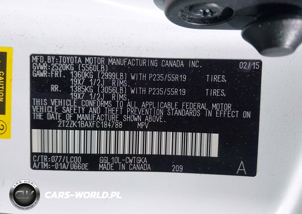 2015 Lexus Rx 350 VIN:2T2ZK1BAXFC184788 - 9