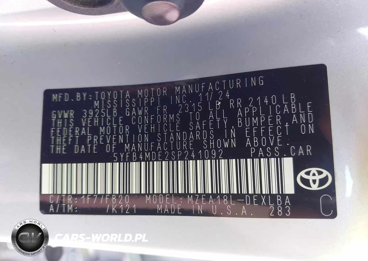 2025 Toyota Corolla Le VIN:5YFB4MDE2SP241092 - 9