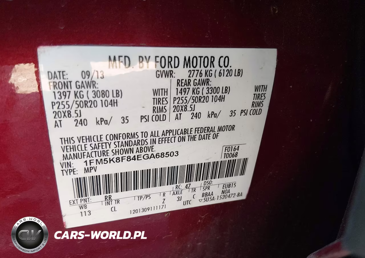 2014 Ford Explorer Limited VIN:1FM5K8F84EGA68503 - 9
