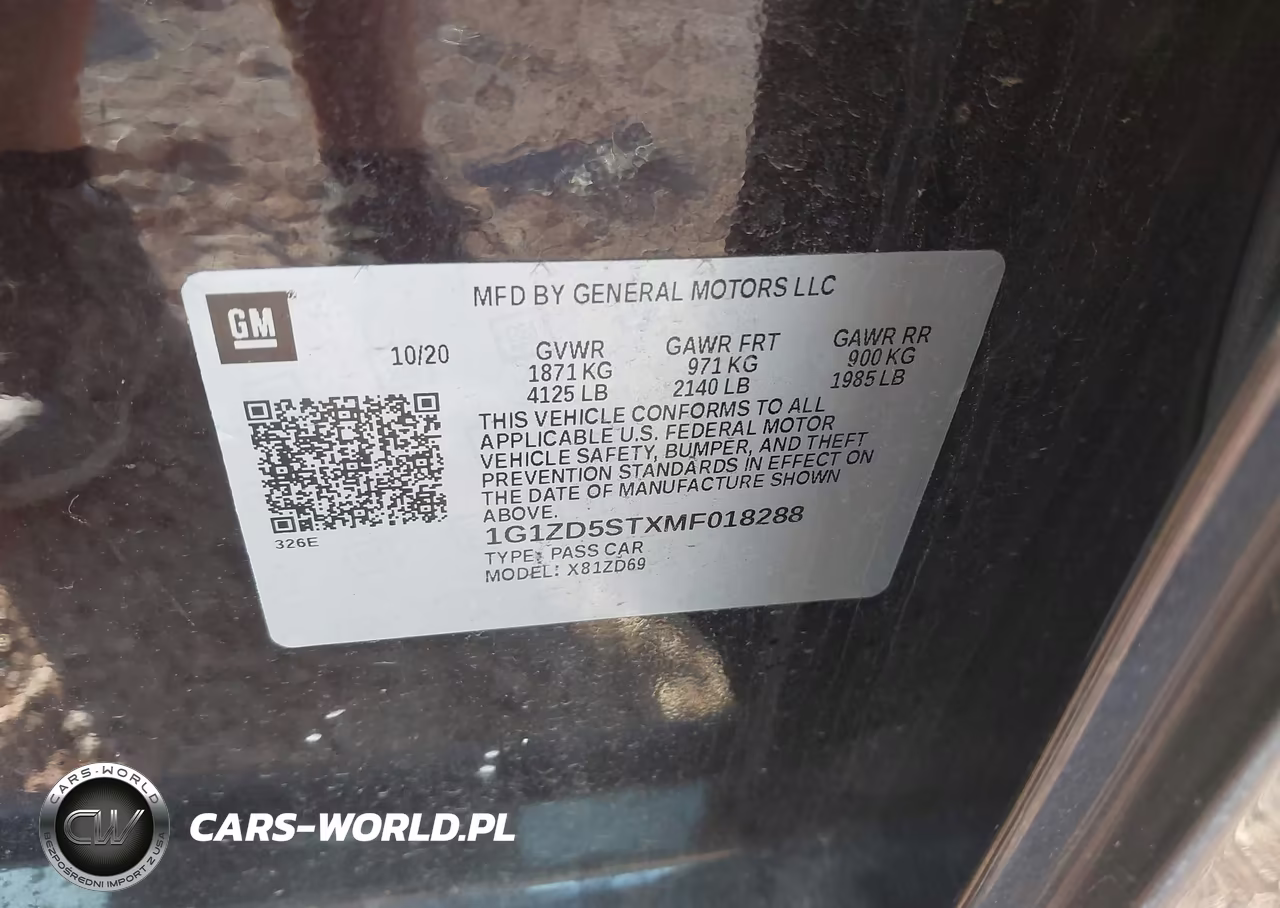 2021 Chevrolet Malibu Fwd Lt VIN:1G1ZD5STXMF018288 - 9