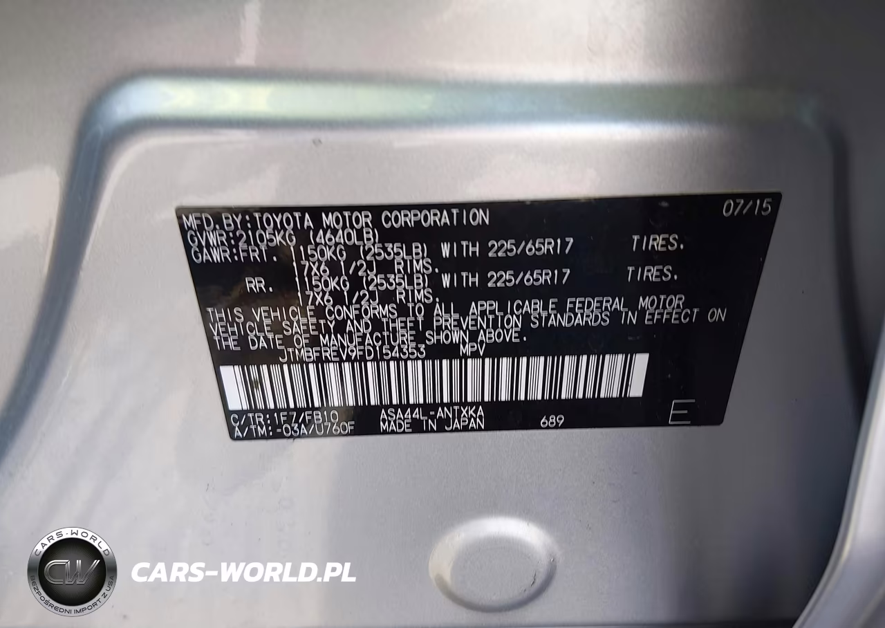 2015 Toyota Rav4 Le VIN:JTMBFREV9FD154353 - 9