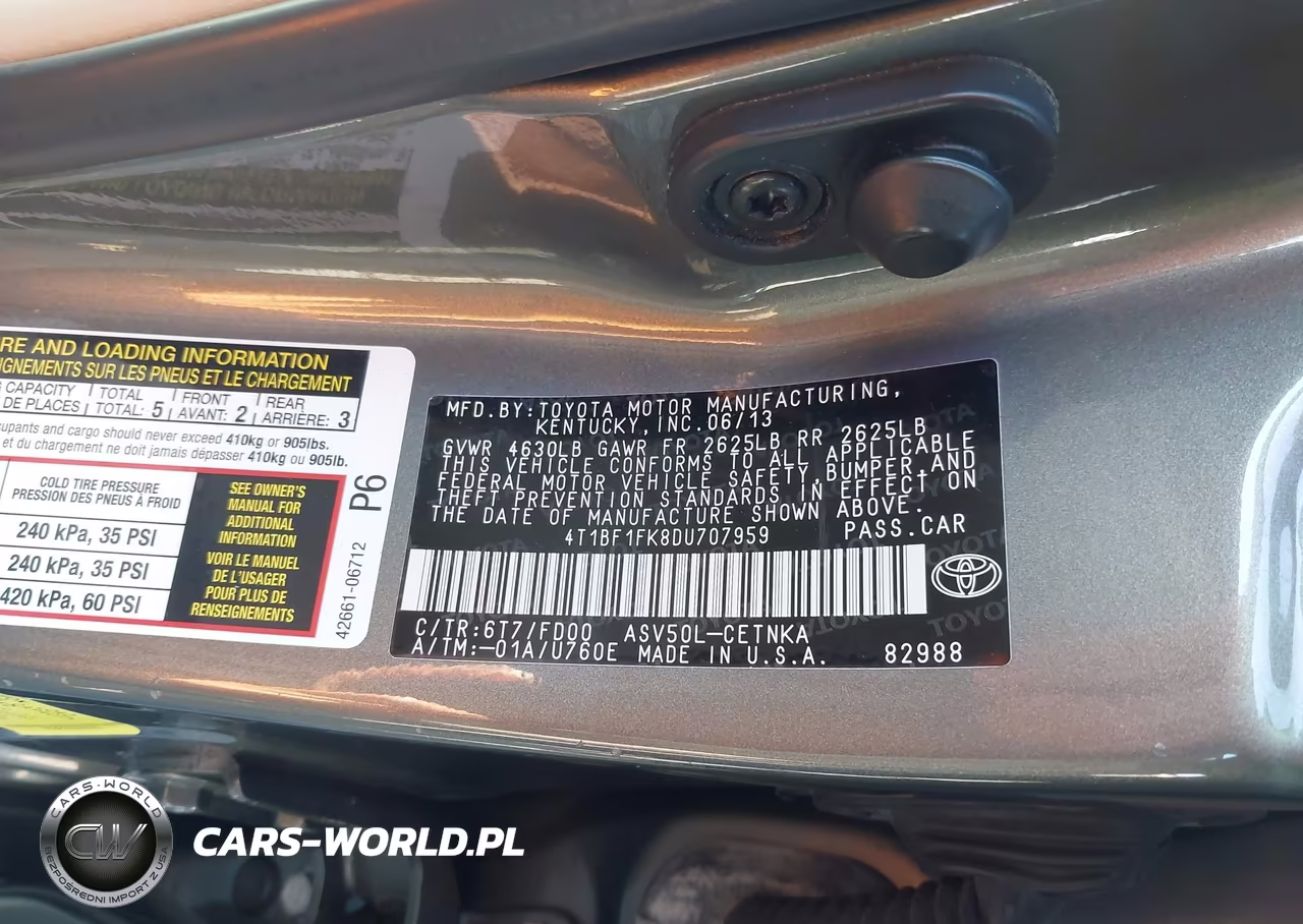 2013 Toyota Camry Le VIN:4T1BF1FK8DU707959 - 9