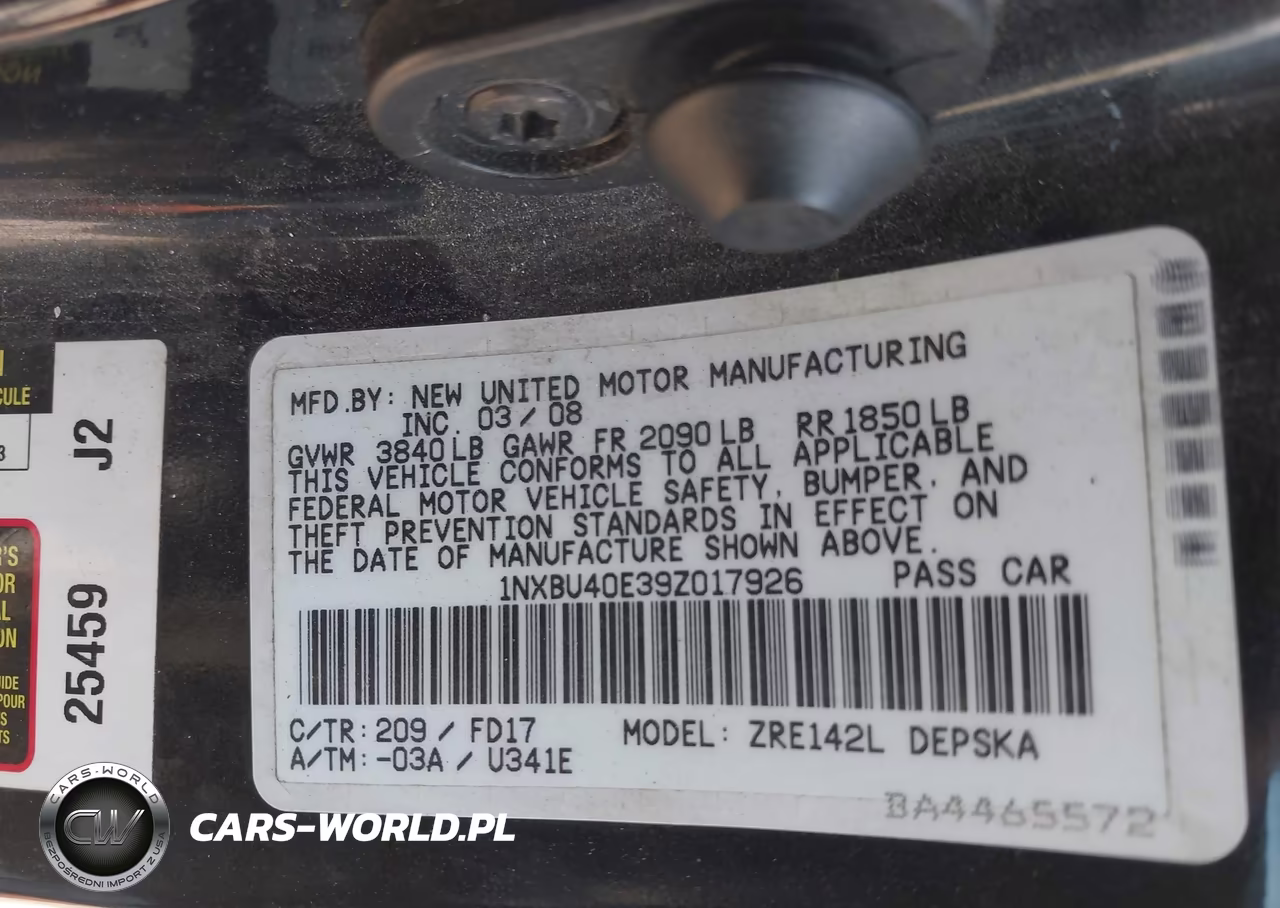 2009 Toyota Corolla S VIN:1NXBU40E39Z017926 - 9
