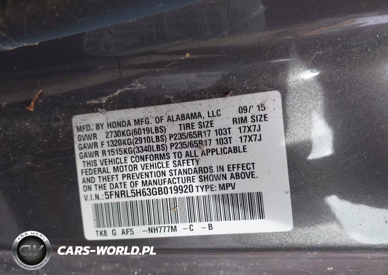 2016 Honda Odyssey Ex-L VIN:5FNRL5H63GB019920 - 9