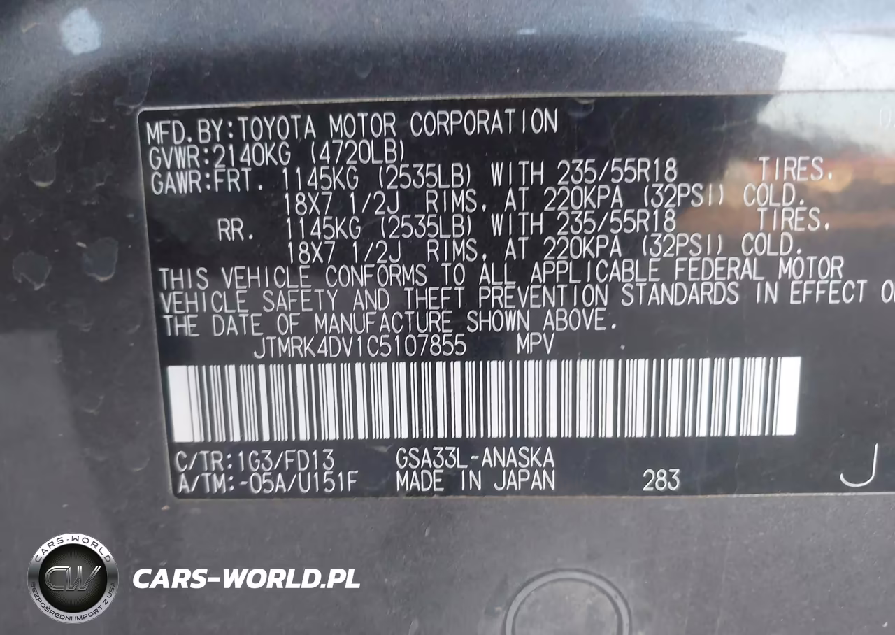 2012 Toyota Rav4 Sport V6 VIN:JTMRK4DV1C5107855 - 9