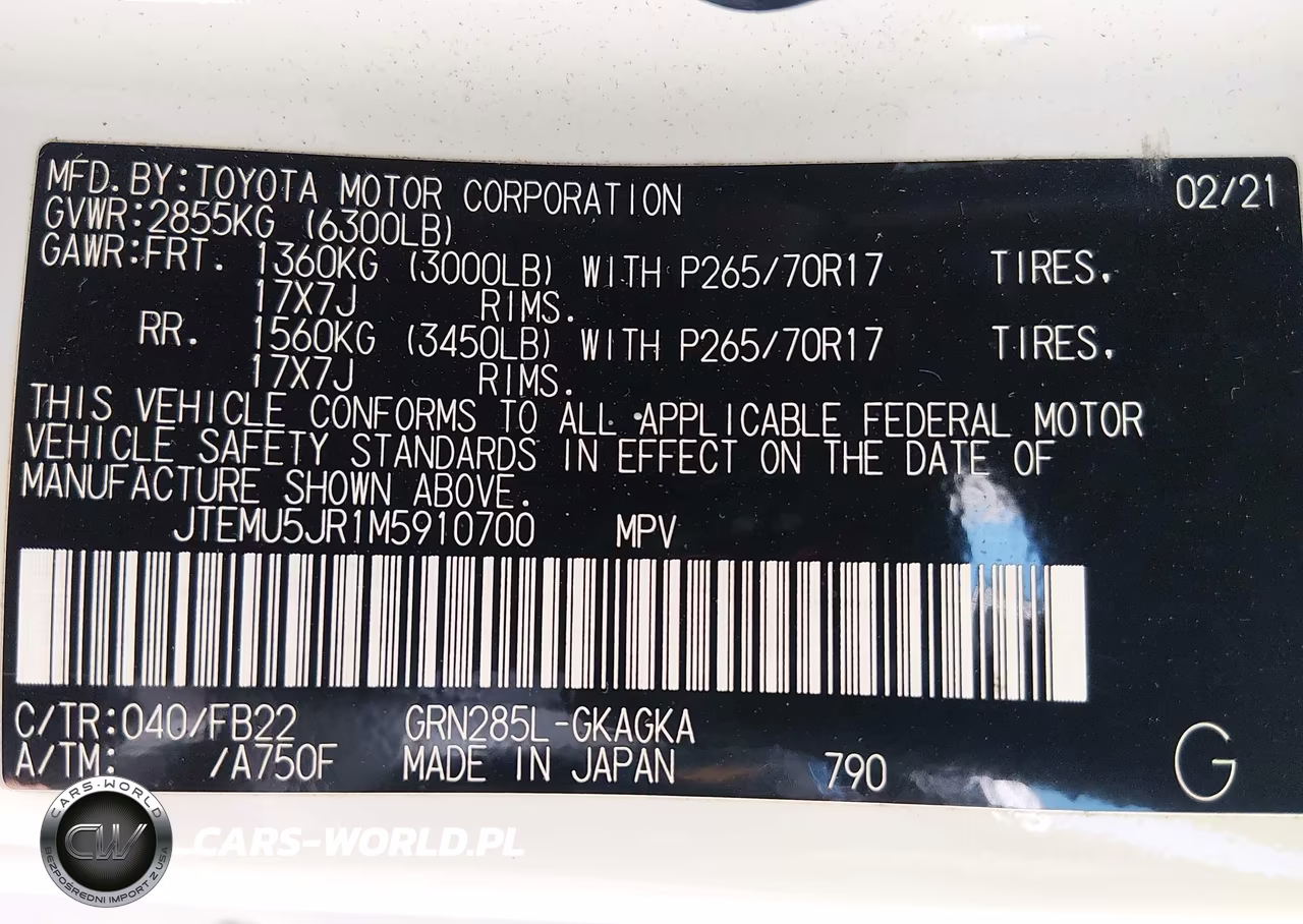 2021 Toyota 4Runner Sr5 VIN:JTEMU5JR1M5910700 - 9