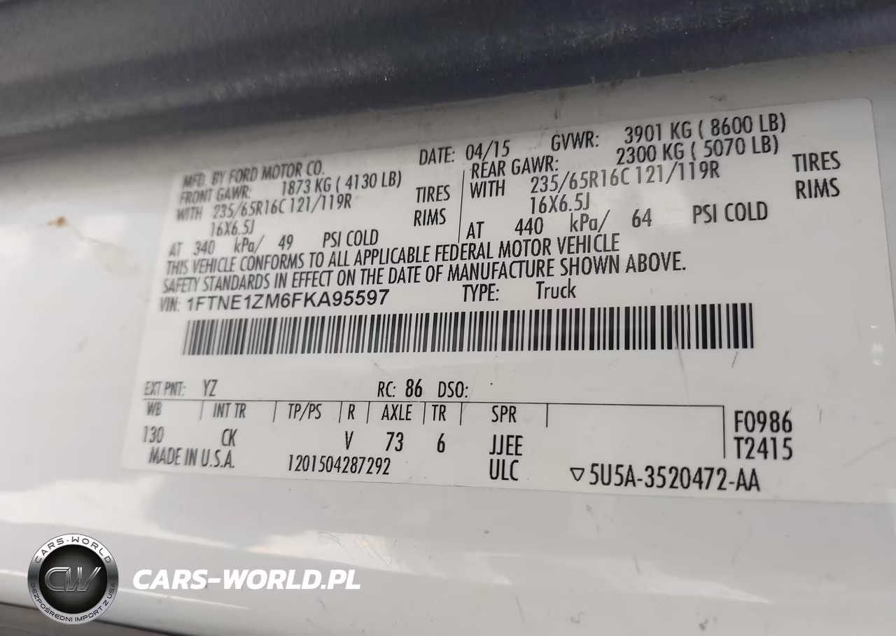 2015 Ford Transit-150 VIN:1FTNE1ZM6FKA95597 - 9