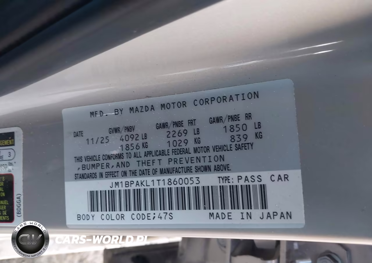 2026 Mazda Mazda3 2.5 S Select Sport VIN:JM1BPAKL1T1860053 - 9