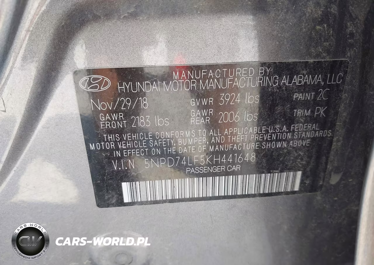 2019 Hyundai Elantra Se VIN:5NPD74LF5KH441648 - 9