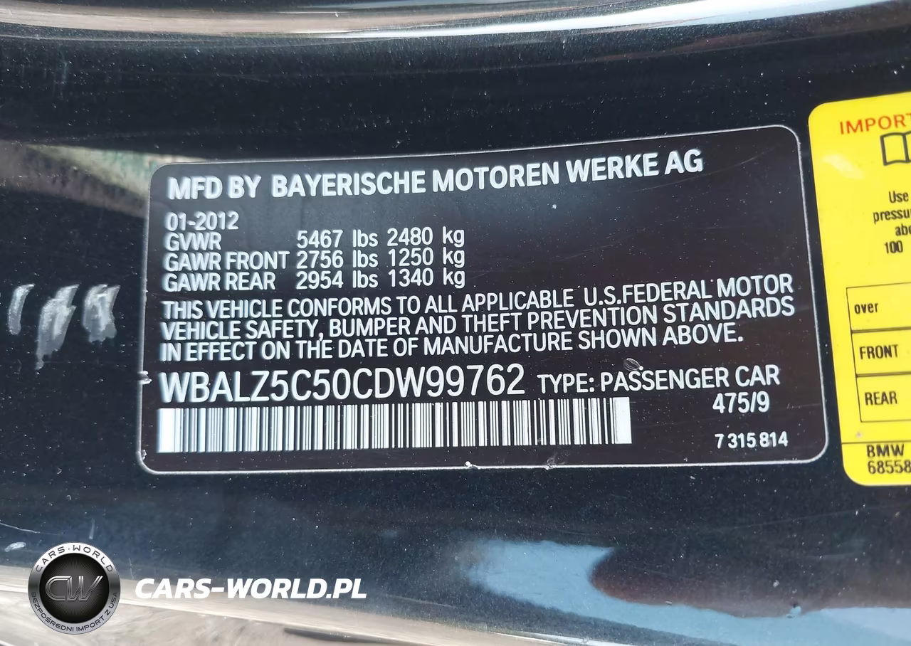 2012 BMW 650I xDrive VIN:WBALZ5C50CDW99762 - 9